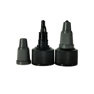 18-410 Black PP Plastic Ribbed Twist Top Caps