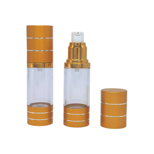30ml Clear Airless Pump Bottle With Matte Gold Over-Cap