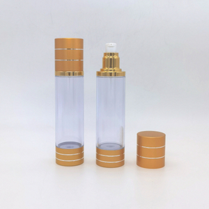 100ml Clear Airless Pump Bottle With Matte Gold Over-Cap