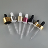 Gold Metal 20-400 Smooth Skirt Dropper Assembly with White Rubber Bulb And 76 Mm Glass Pipette