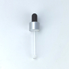 18-410 Silver Metal Smooth Skirt Dropper with Rubber Bulb And Glass Pipette