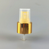 24-410 Shiny Gold Metal Shell And Gold PP Smooth Skirt Fine Mist Fingertip Sprayer with Clear Overcap