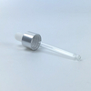 18-410 Silver Metal Smooth Skirt Dropper with Rubber Bulb And Glass Pipette