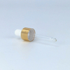 18-410 Gold Metal Smooth Skirt Dropper with Rubber Bulb And Glass Pipette 