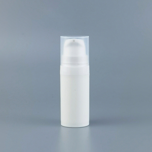 50 Ml Matte White PP Plastic Airless Bottles with Clear Over Cap